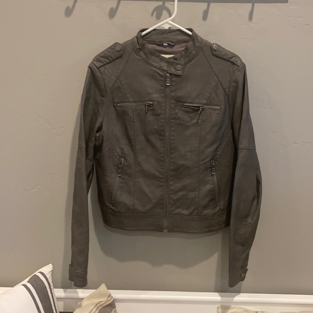 Lapis gray leather jacket